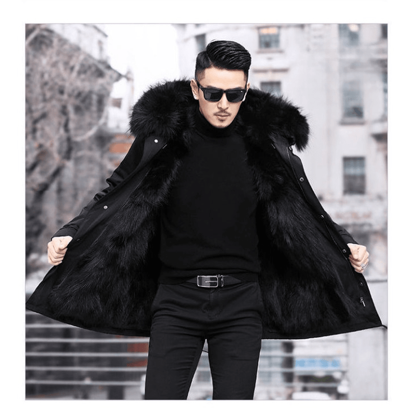 Fleece-Lined Winter Coat With Faux Fur Collar