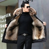 Fleece-Lined Winter Coat With Faux Fur Collar