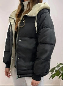Fleece-Lined Women&#39;s Hooded Jacket for Casual and Outdoor Wear