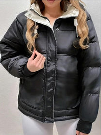 Fleece-Lined Women&#39;s Hooded Jacket for Casual and Outdoor Wear