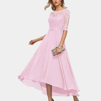 Floor-Length Chiffon A-Line Maxi Dress With Appliqué Details