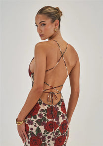 Floral Backless Maxi Dress