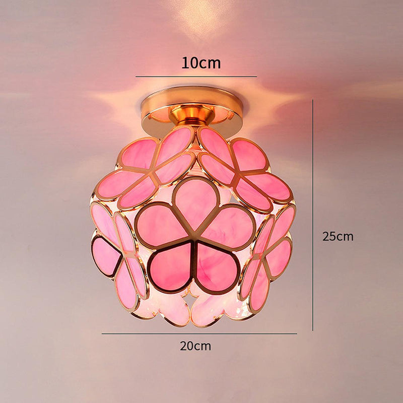 Floral Glass Ceiling Light Fixture