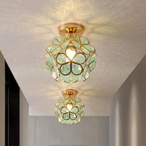Floral Glass Ceiling Light Fixture
