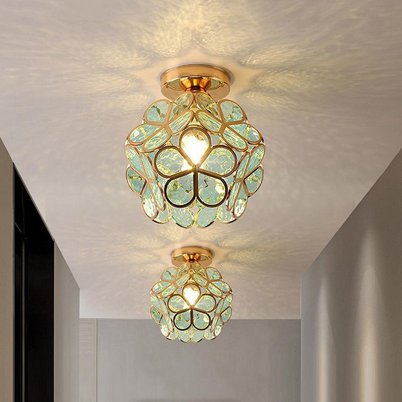 Floral Glass Ceiling Light Fixture