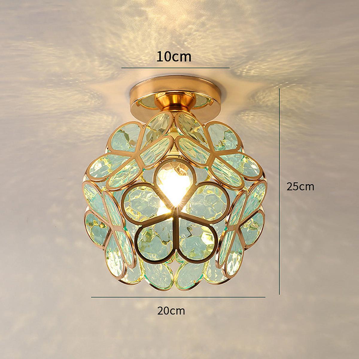 Floral Glass Ceiling Light Fixture
