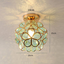 Floral Glass Ceiling Light Fixture