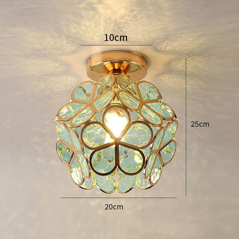 Floral Glass Ceiling Light Fixture