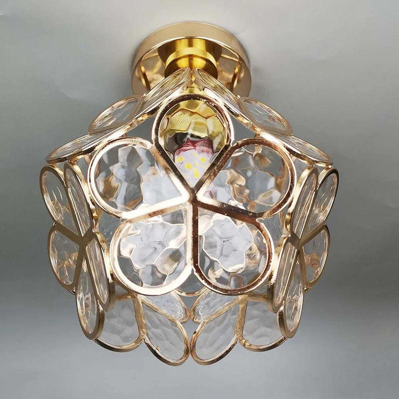 Floral Glass Ceiling Light Fixture