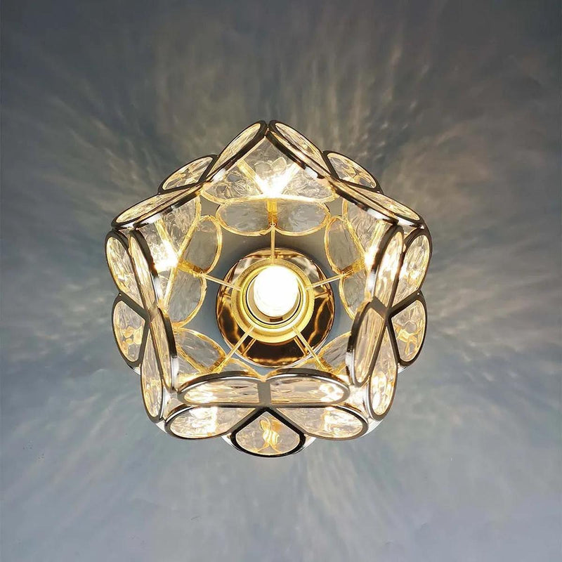 Floral Glass Ceiling Light Fixture