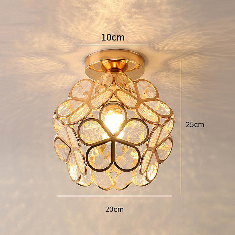 Floral Glass Ceiling Light Fixture