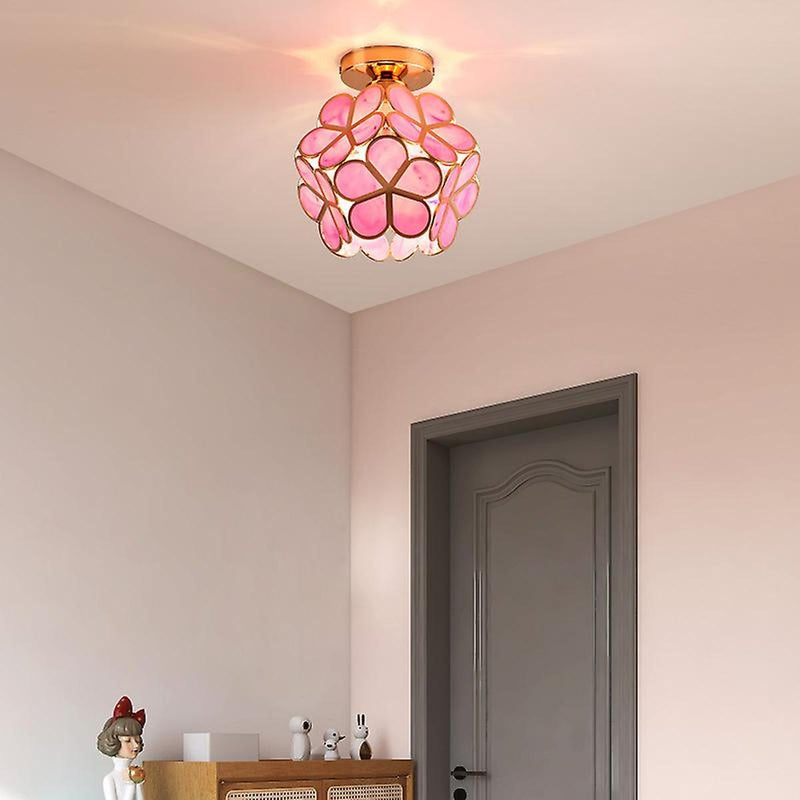 Floral Glass Ceiling Light Fixture