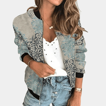 Floral Print Women&#39;s Jacket in Premium Polyester