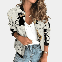 Floral Print Women&#39;s Jacket in Premium Polyester