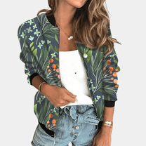 Floral Print Women&#39;s Jacket in Premium Polyester