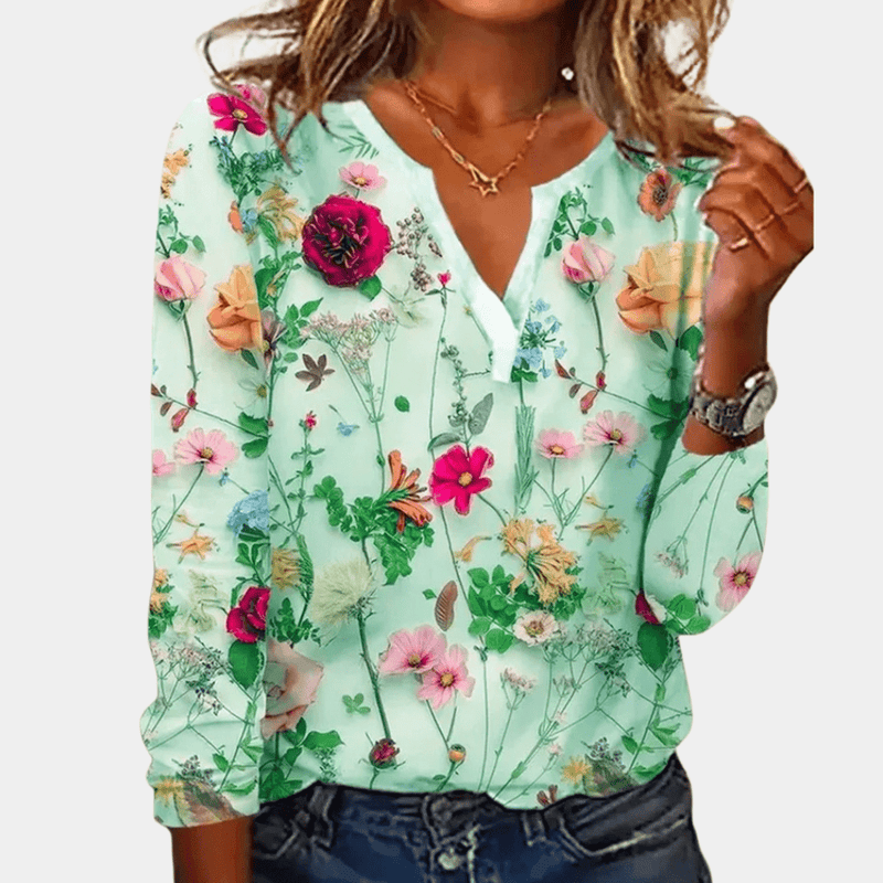 Floral Women&#39;s Blouse With Comfortable Fit And Versatile Design