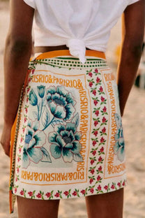 Floral Wrap Knot Mini Beach Skirt