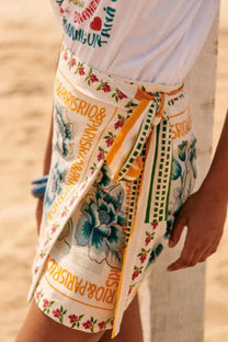 Floral Wrap Knot Mini Beach Skirt
