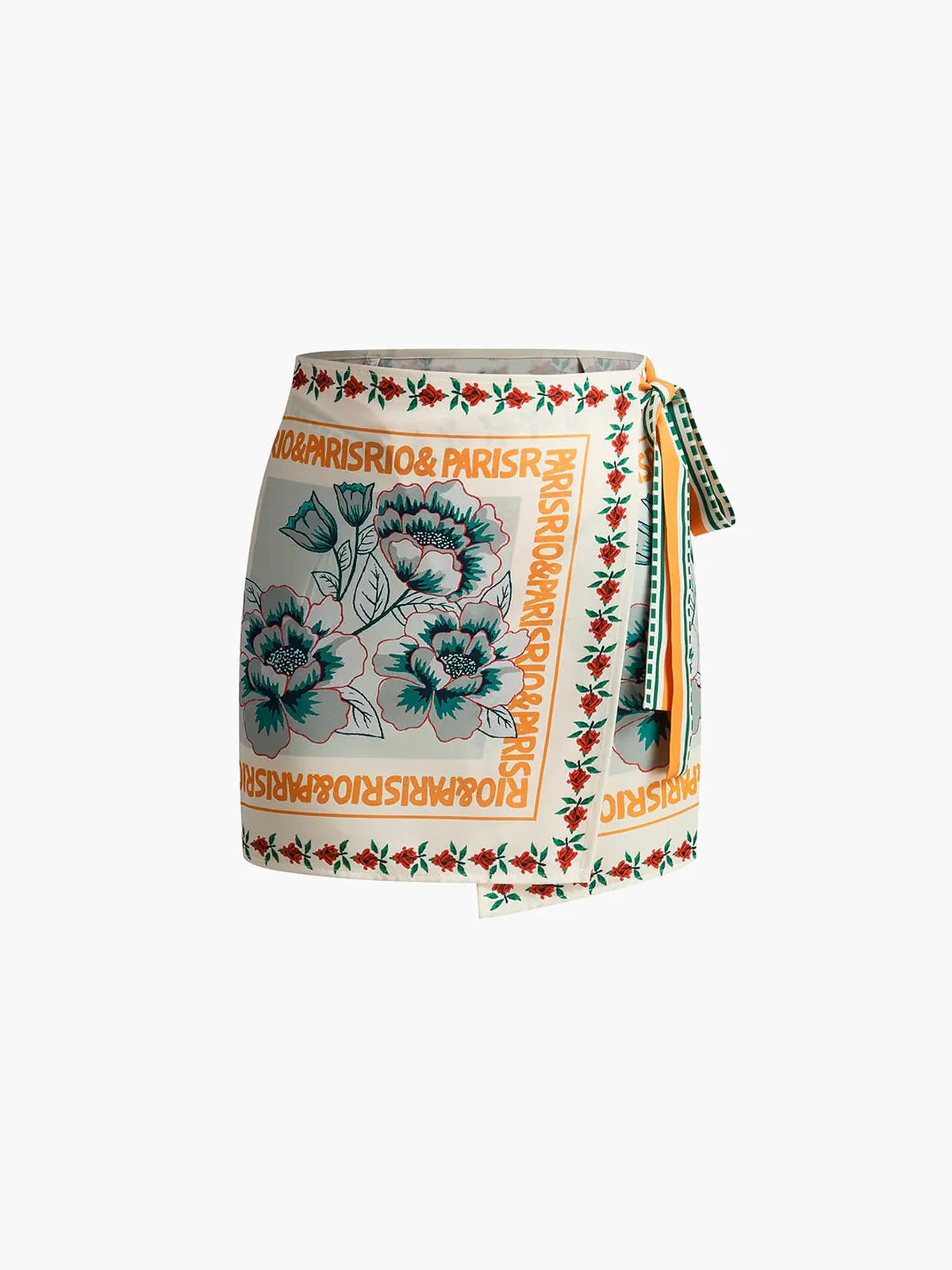Floral Wrap Knot Mini Beach Skirt