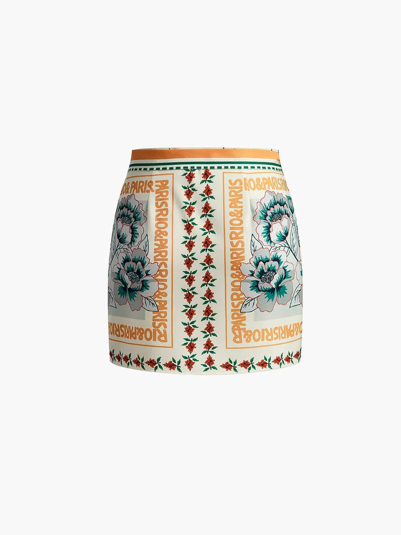 Floral Wrap Knot Mini Beach Skirt