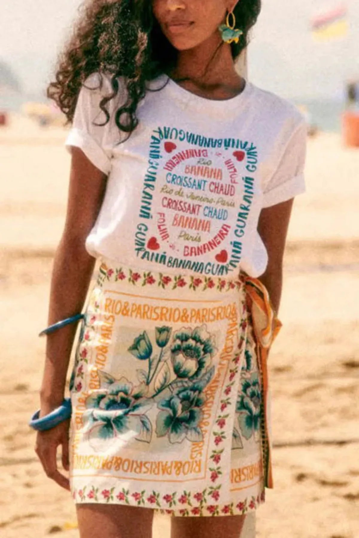 Floral Wrap Knot Mini Beach Skirt