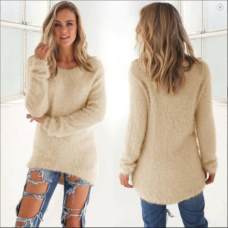 Fluffy Women&#39;s Sweater for Chic and Casual Style
