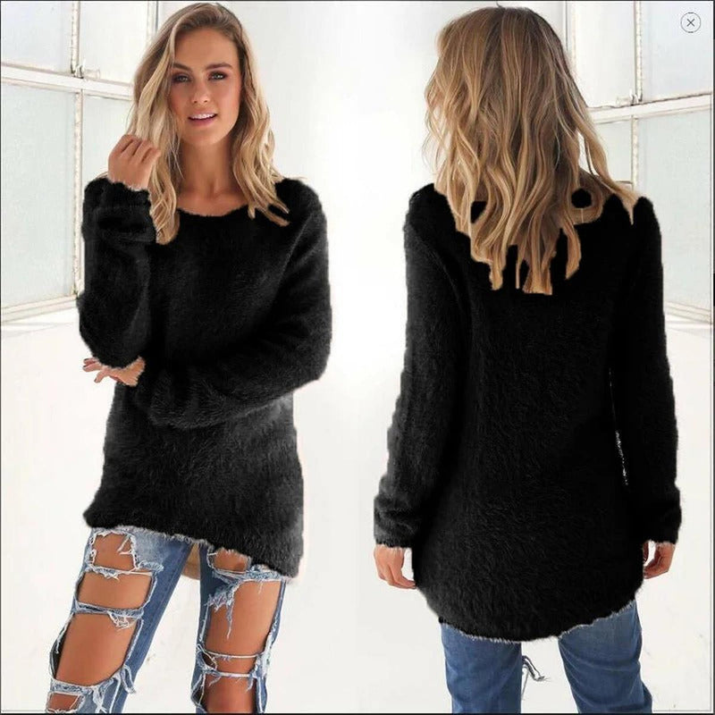 Fluffy Women&#39;s Sweater for Chic and Casual Style