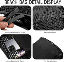 Foldable Waterproof Mesh Beach Tote Bag With Zippered Inner Pocket - Buy 1, Get 1 Free