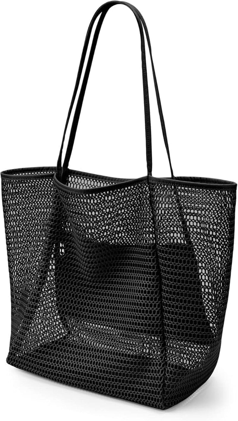 Foldable Waterproof Mesh Beach Tote Bag With Zippered Inner Pocket - Buy 1, Get 1 Free