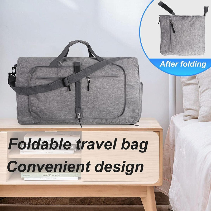 Foldable Waterproof Travel Duffle Bag With Shoe Compartment