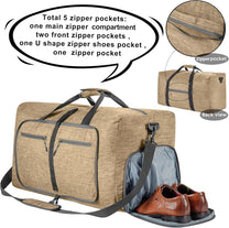 Foldable Waterproof Travel Duffle Bag With Shoe Compartment
