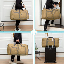 Foldable Waterproof Travel Duffle Bag With Shoe Compartment
