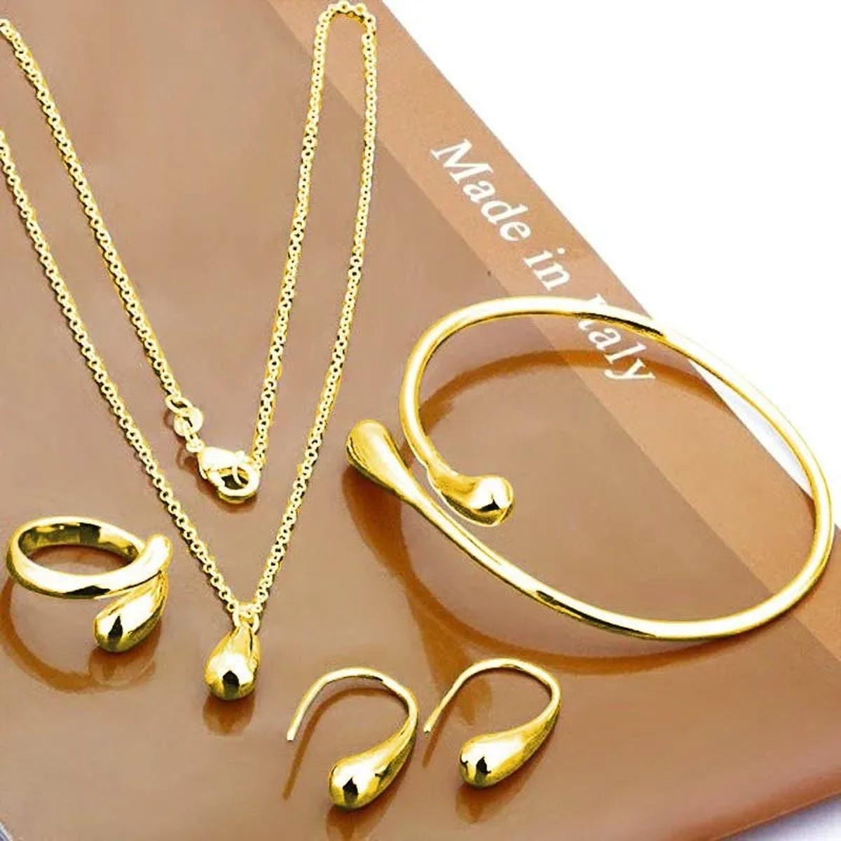 Four-Piece Water Drop S925 Silver Jewelry Set
