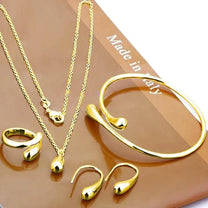 Four-Piece Water Drop S925 Silver Jewelry Set