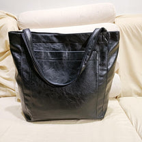 Genuine Leather Handbag With Detachable Shoulder Strap