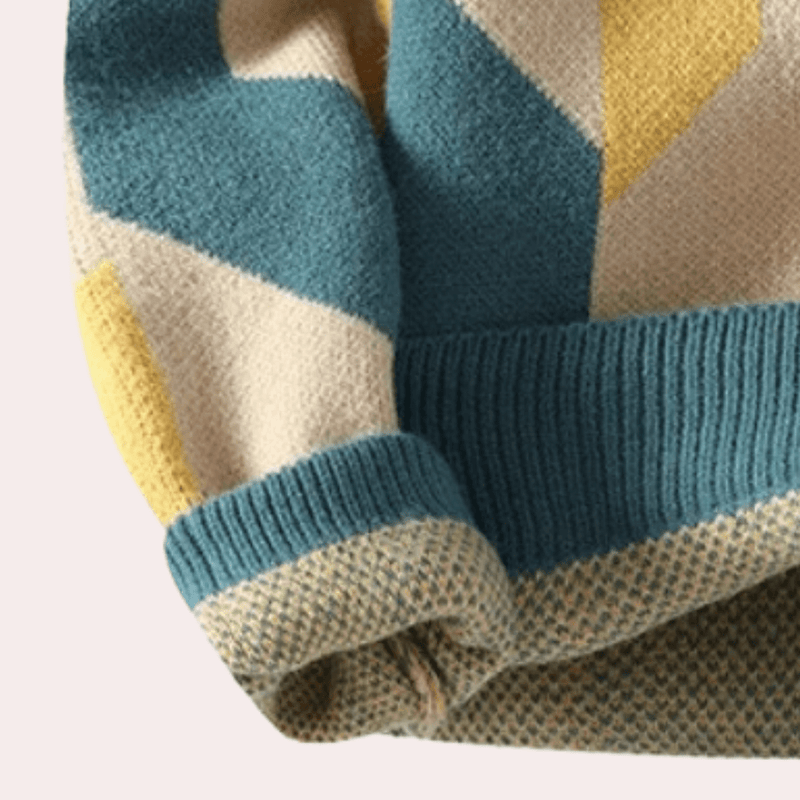 Geometric Design Relaxed Fit Knit Sweater