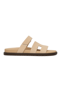 Gladiator Velcro Strap Flat Slider Sandal In Faux Suede