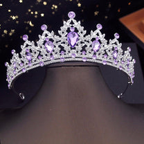 Gold Crystal Crown For Women - Vintage Stainless Steel Hair Accessory