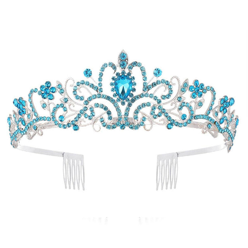 Gold Crystal Crown For Women - Vintage Stainless Steel Hair Accessory