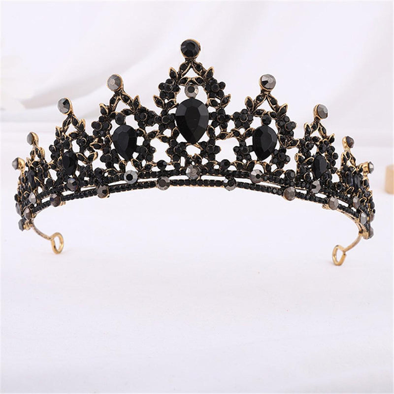 Gold Crystal Crown For Women - Vintage Stainless Steel Hair Accessory