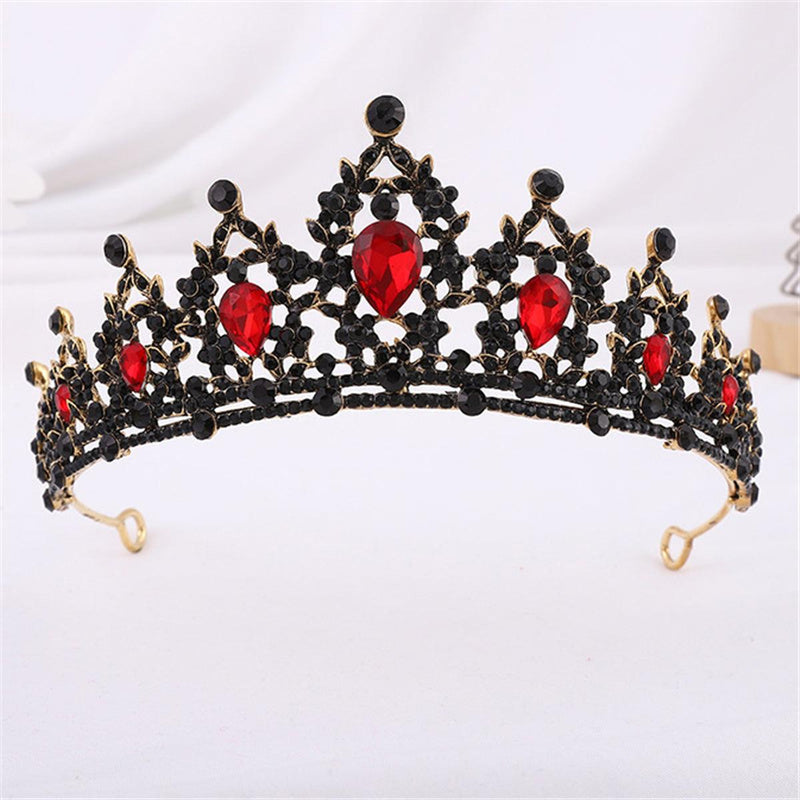 Gold Crystal Crown For Women - Vintage Stainless Steel Hair Accessory