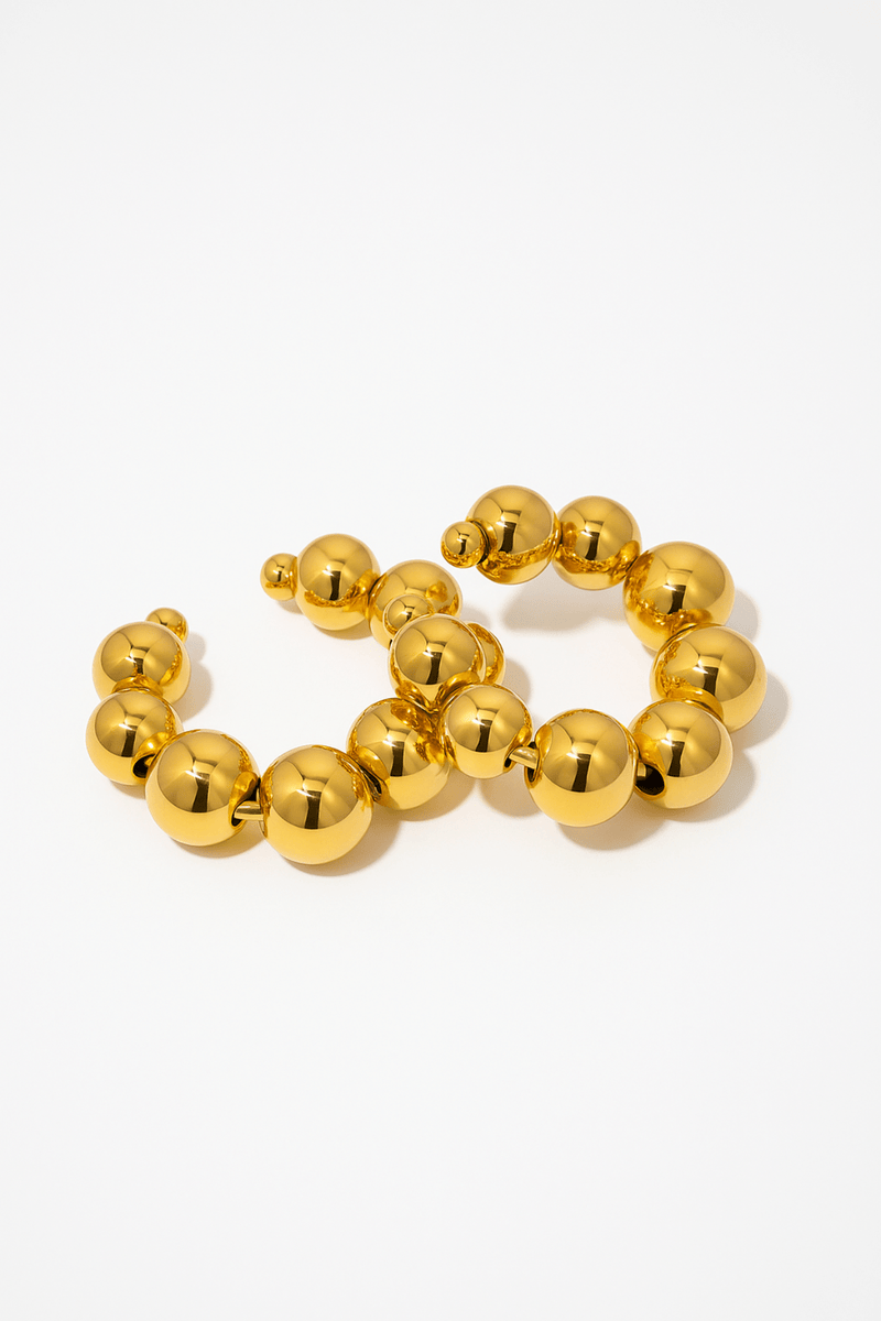 Gold Plated Beaded Ear Cuffs
