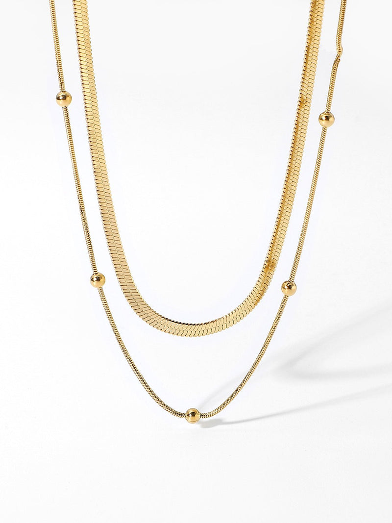 Gold Plated Bolt Necklace Set