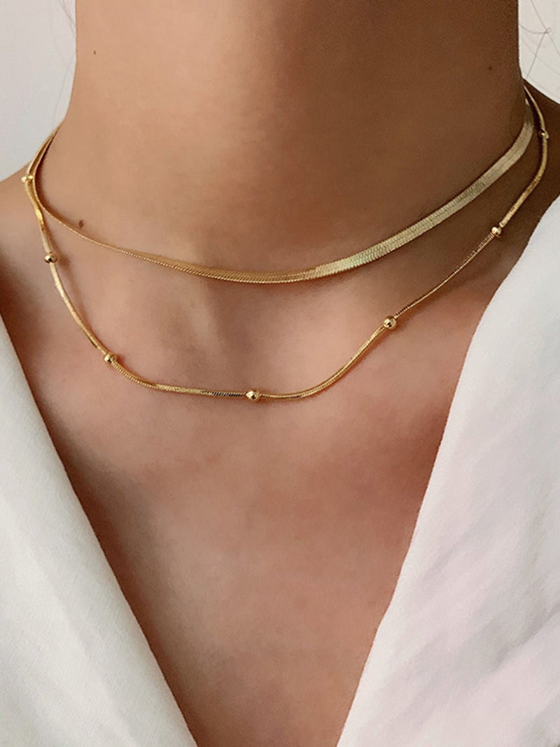 Gold Plated Bolt Necklace Set