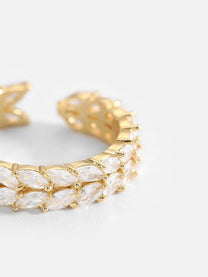 Gold Plated Diamond Leaves Ring