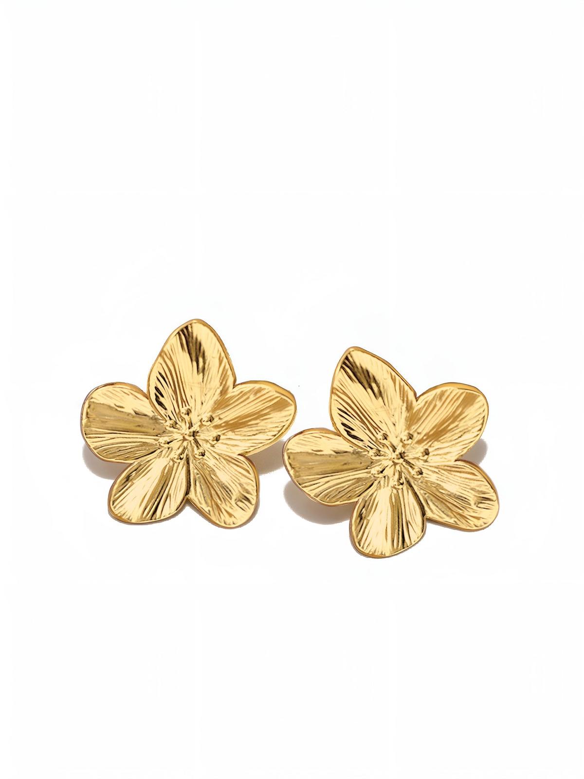Gold Plated Flower Earrings
