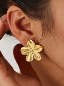 Gold Plated Flower Earrings