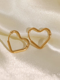 Gold Plated Heart Stud Earrings