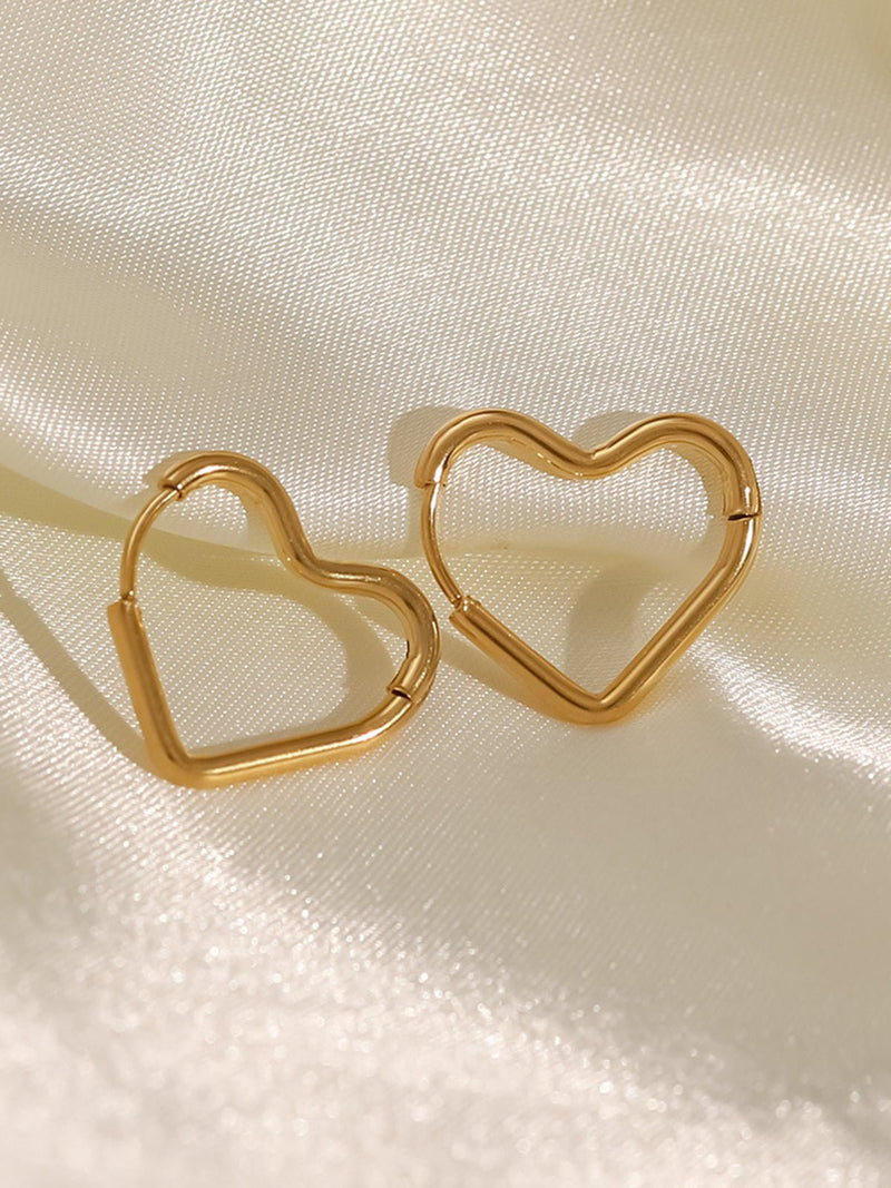 Gold Plated Heart Stud Earrings