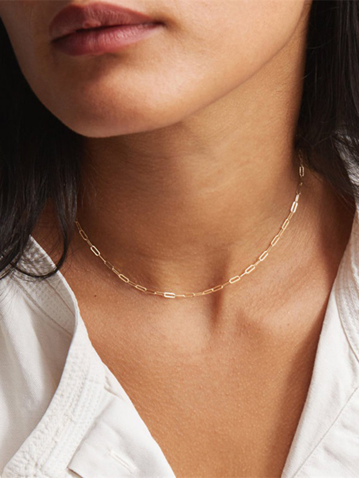 Gold Plated Oval Link Necklace